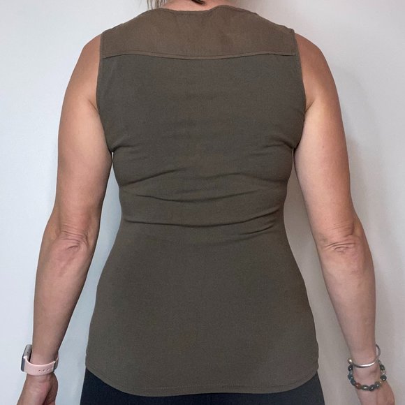 Tank Top, Khaki, with flowers - Picture 2 of 4